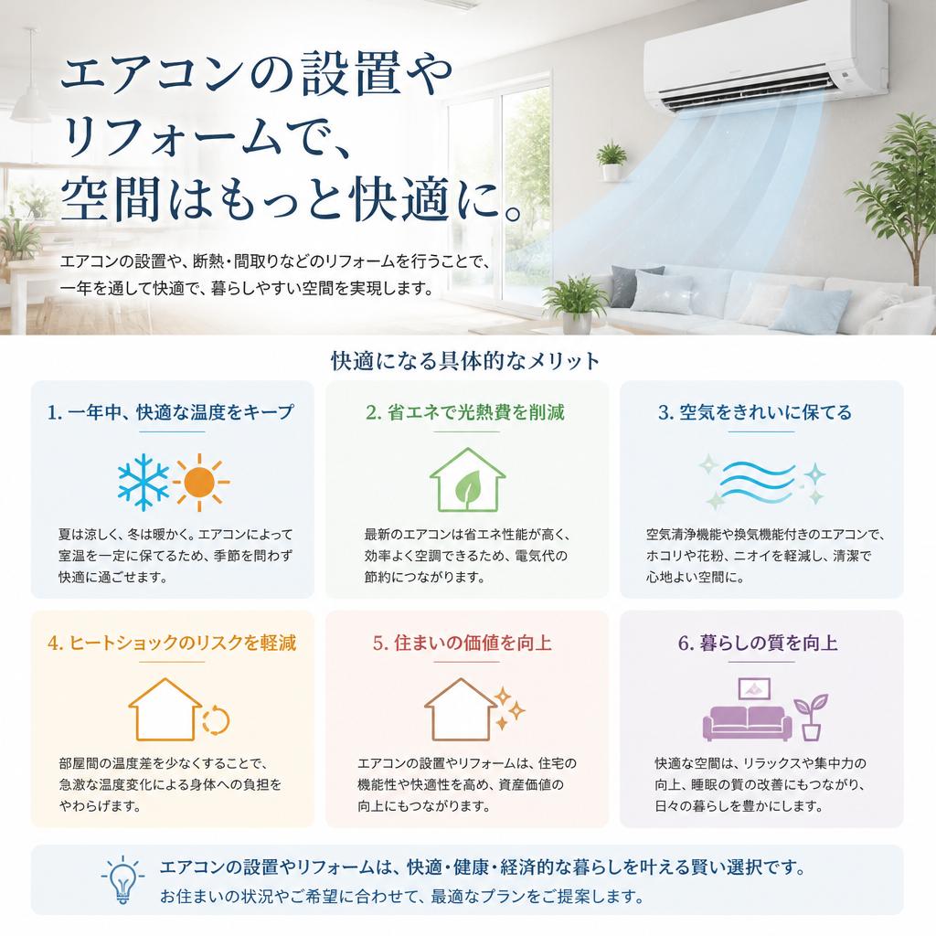 2. エアコン工事で得られる快適さ