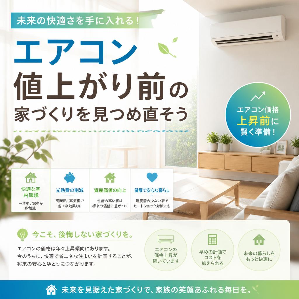 未来の快適さを手に入れる！エアコン値上がり前の家づくりを見つめ直そう