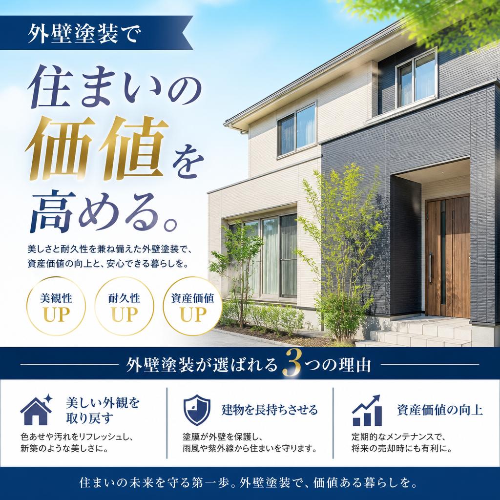 外壁塗装で住まいの価値を高める。