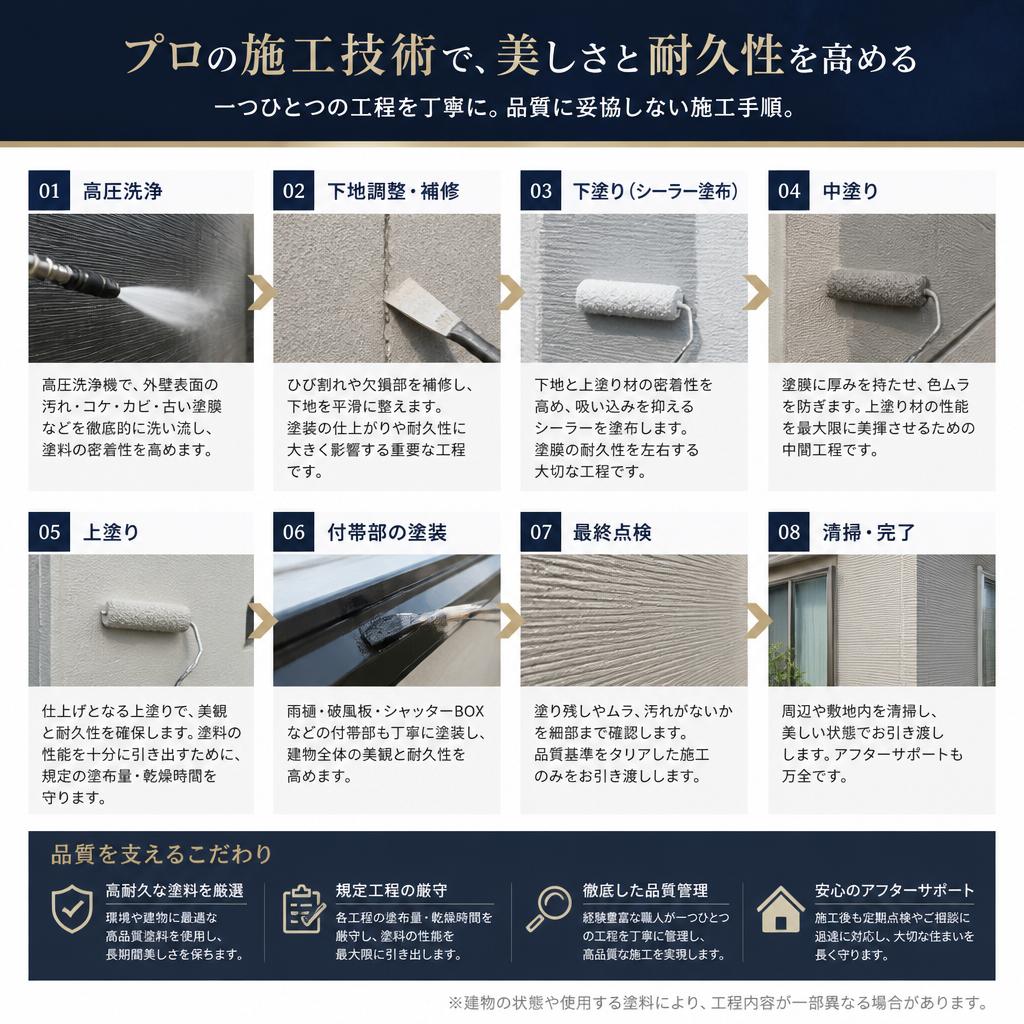 施工手順とプロの技術
