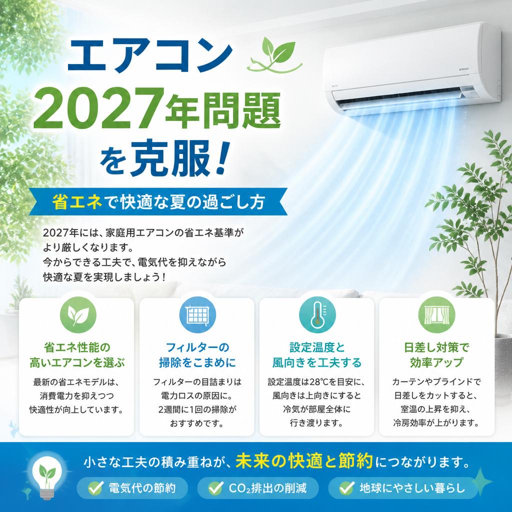 エアコン2027年問題を克服！省エネで快適な夏の過ごし方