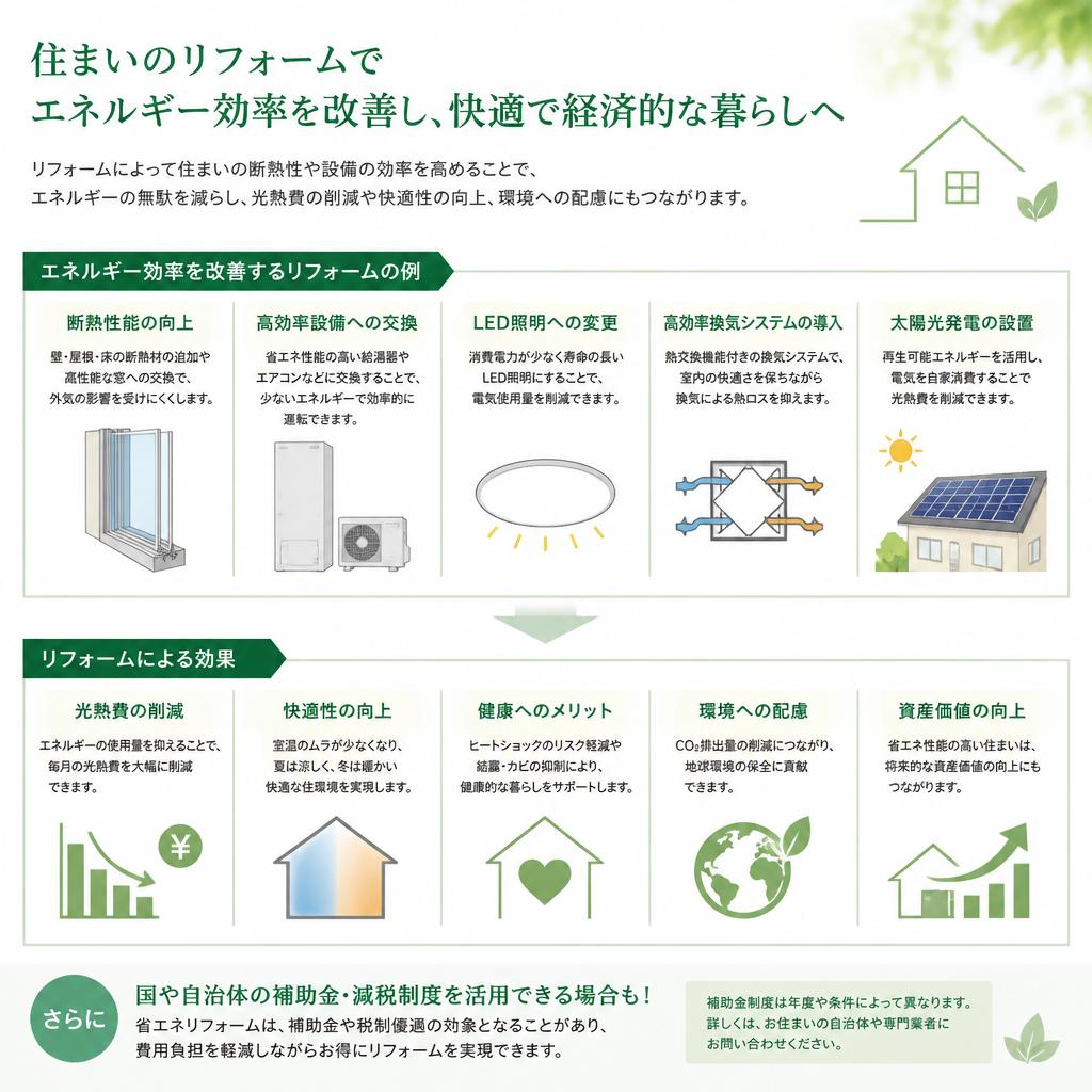 リフォームでエネルギー効率改善