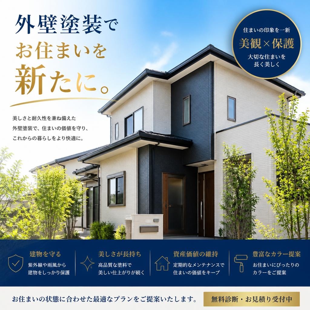 外壁塗装でお住まいを新たに。