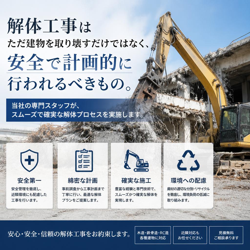 解体工事のプロセスとは？