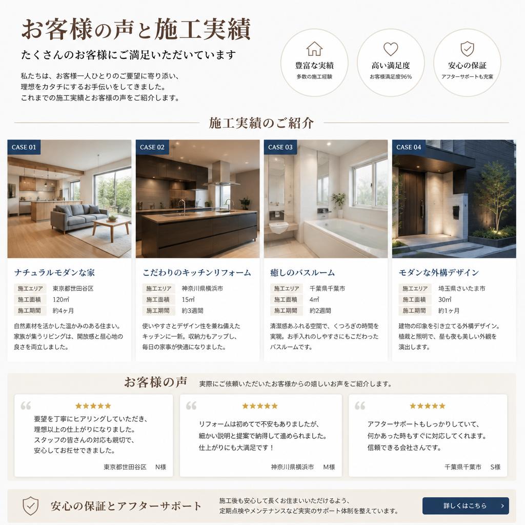 お客様の声・施工実績