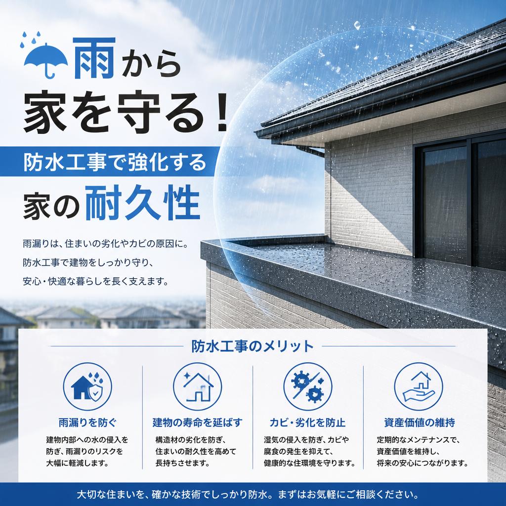 雨から家を守る！防水工事で強化する家の耐久性