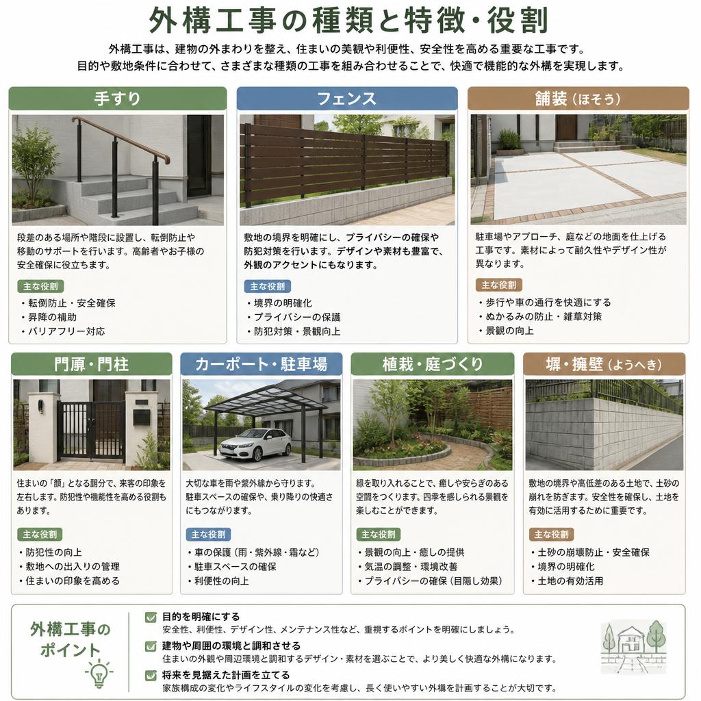 外構工事の種類と特徴